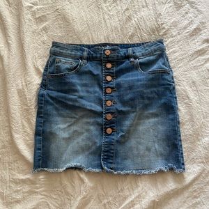 Button up denim skirt